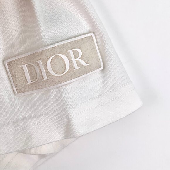 EM0092 Dior white logo badge cotton round neck short sleeve T-shirt XXL - Picture 4 of 8